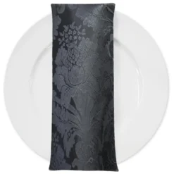 Damask Poly Table Napkin in Gray 7312