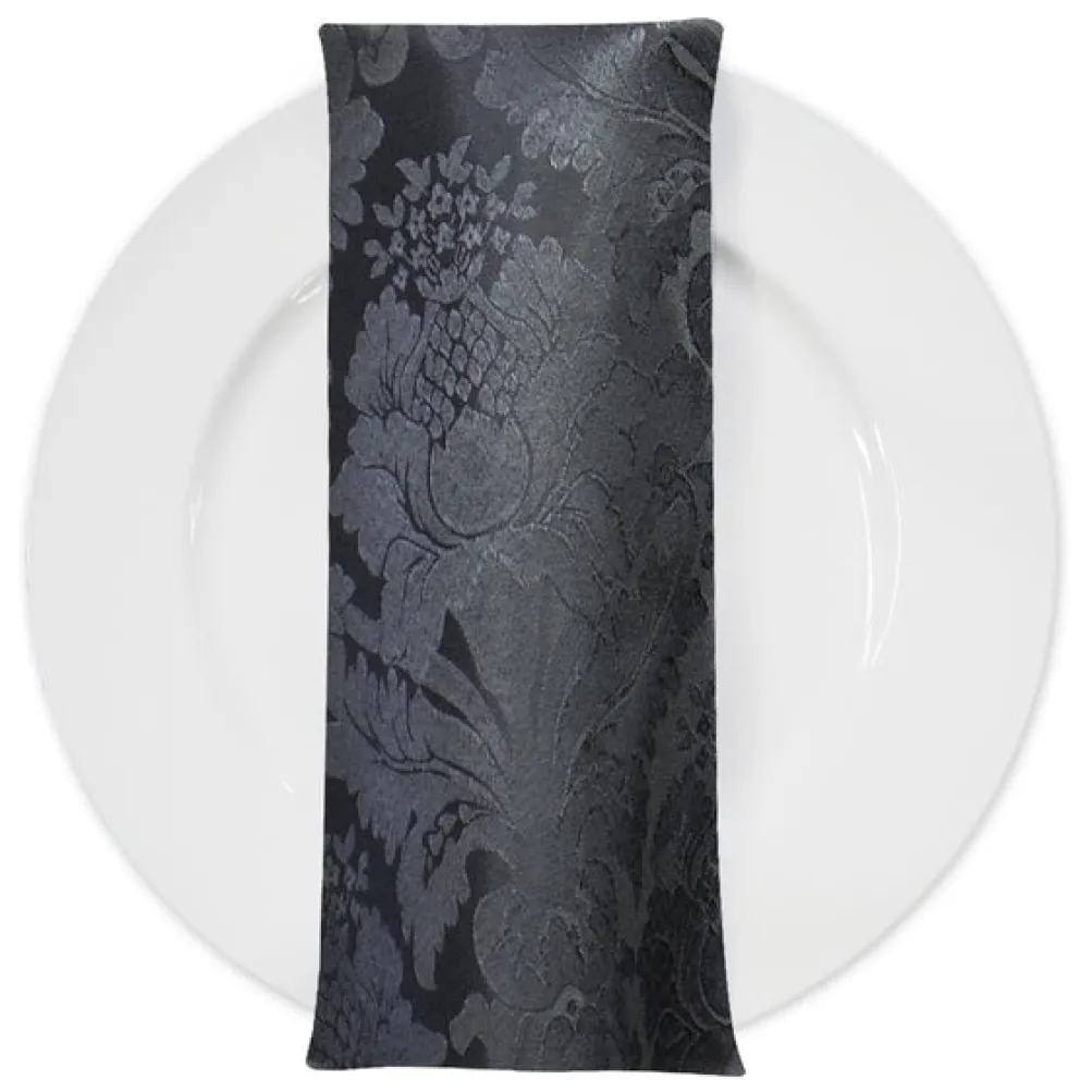 Damask Poly Table Napkin in Gray 7312