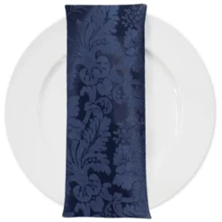 Damask Poly Table Napkin in Navy 1245