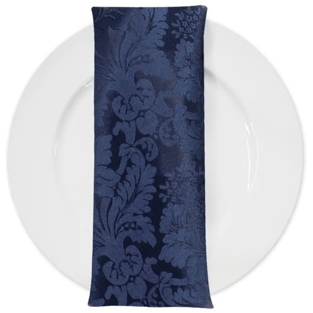 Damask Poly Table Napkin in Navy 1245