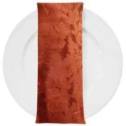 Damask Poly Table Napkin in Rust 1351
