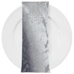 Damask Poly Table Napkin in Silver 1310