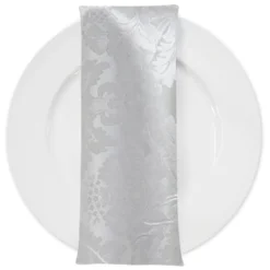 Damask Poly Table Napkin in White