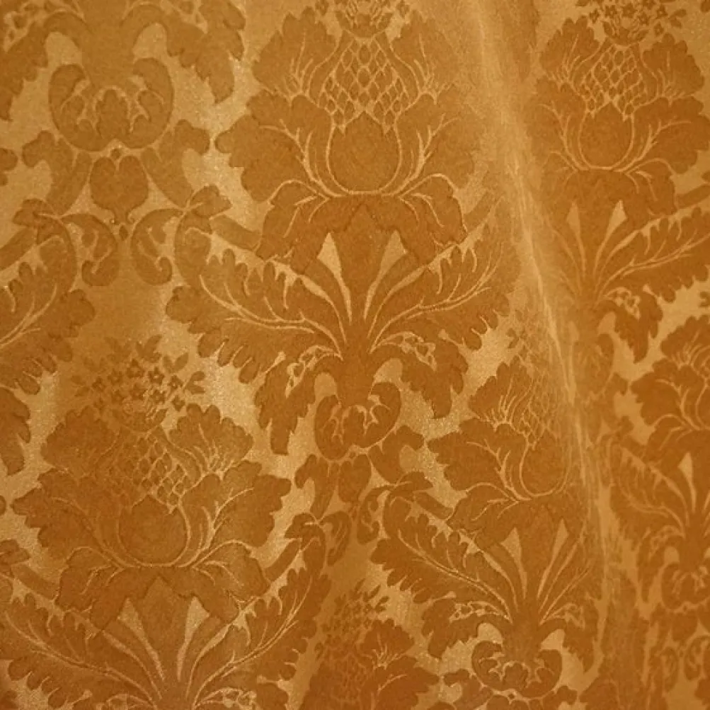 Damask Poly Table Runner in Gold 1326