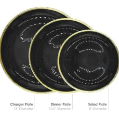 Deco - Glass Dinnerware in Black (Item # 0405)