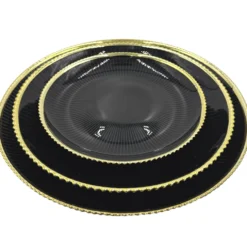 Deco - Glass Dinnerware in Black (Item # 0405)