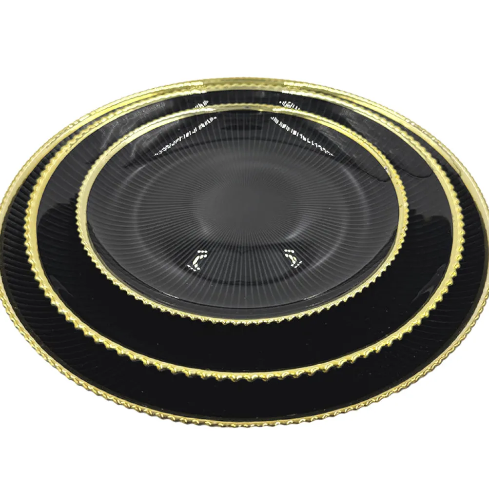 Deco - Glass Dinnerware in Black (Item # 0405)