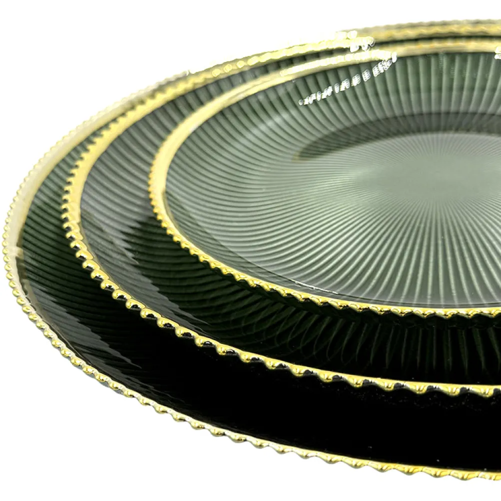 Deco - Glass Dinnerware in Green (Item # 0405)