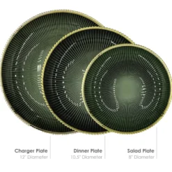 Deco - Glass Dinnerware in Green (Item # 0405)