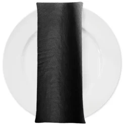 Deco Leather Table Napkin in Black