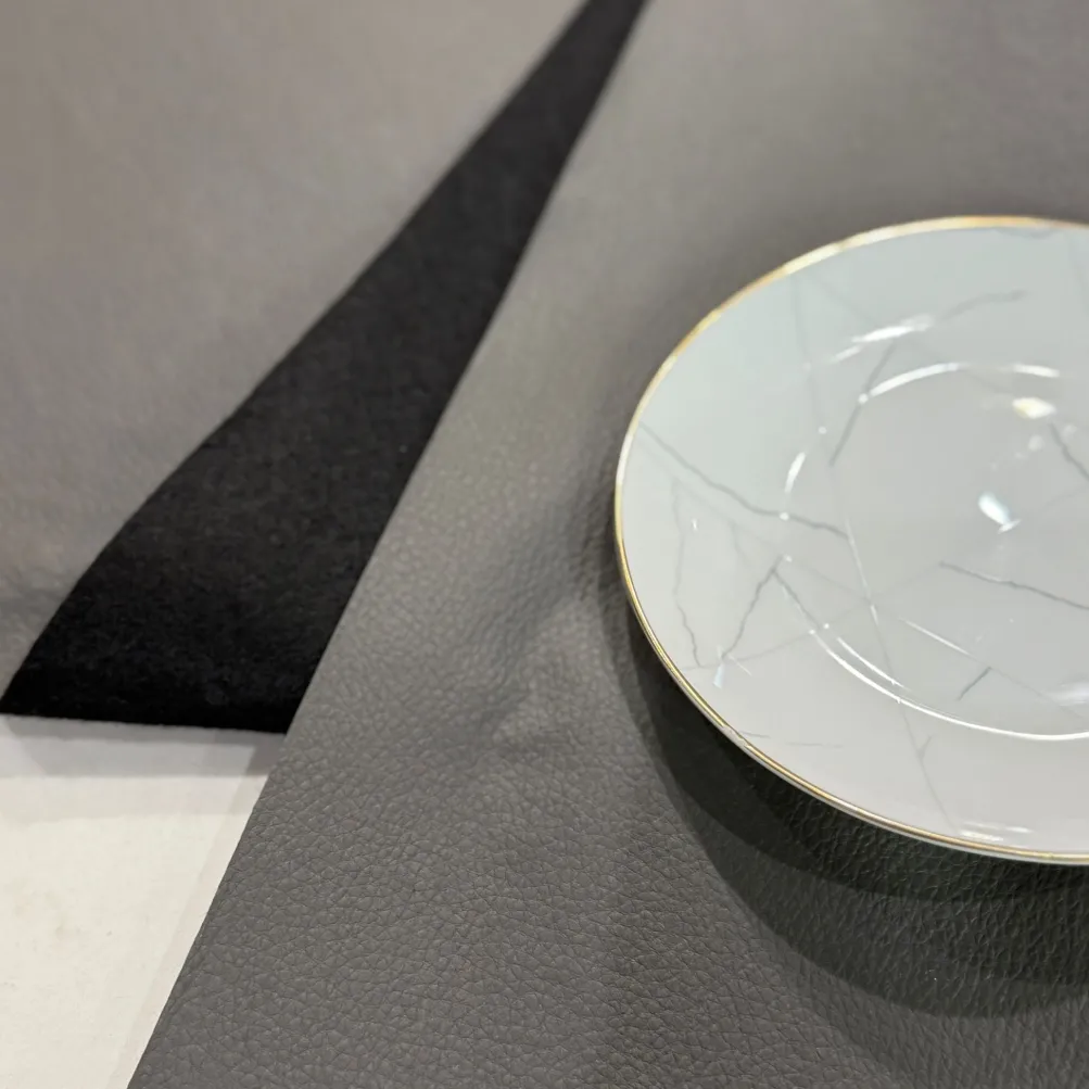 Deco Leather Table Napkin in Grey