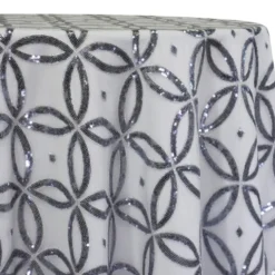 Delano Sequins Table Linen in Silver and Silver
