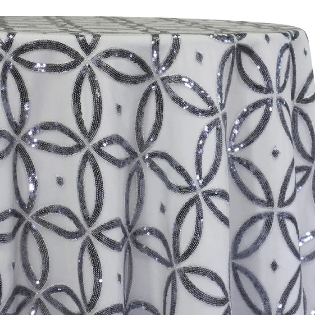 Delano Sequins Table Linen in Silver and Silver