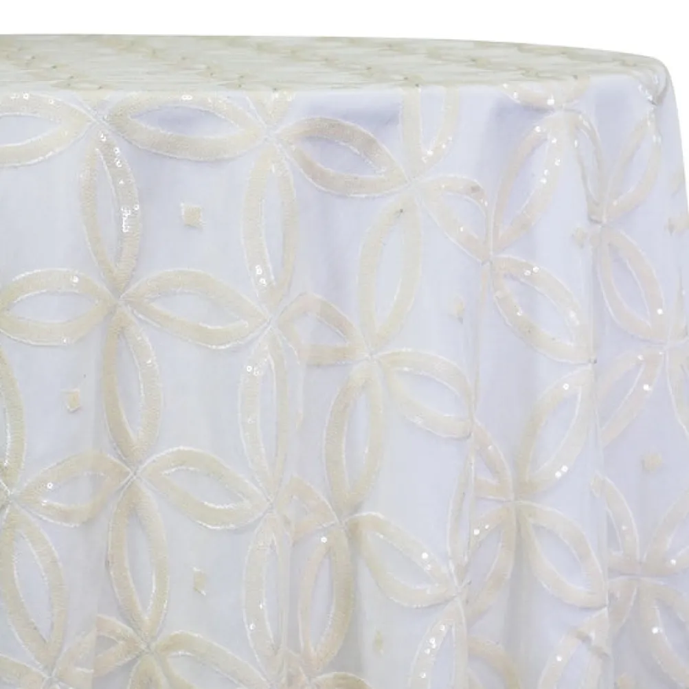 Delano Sequins Table Linen in Ivory