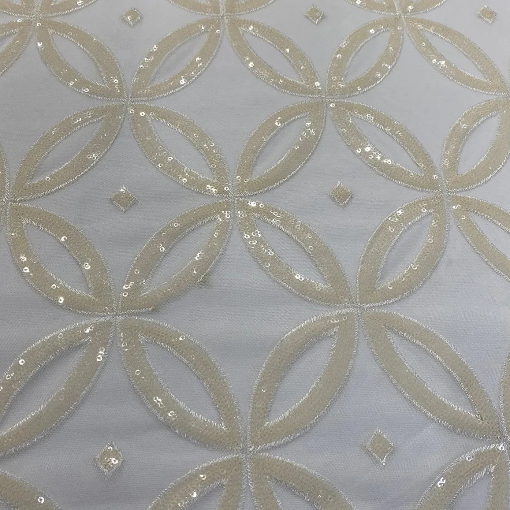 Delano Sequins Table Linen in Ivory