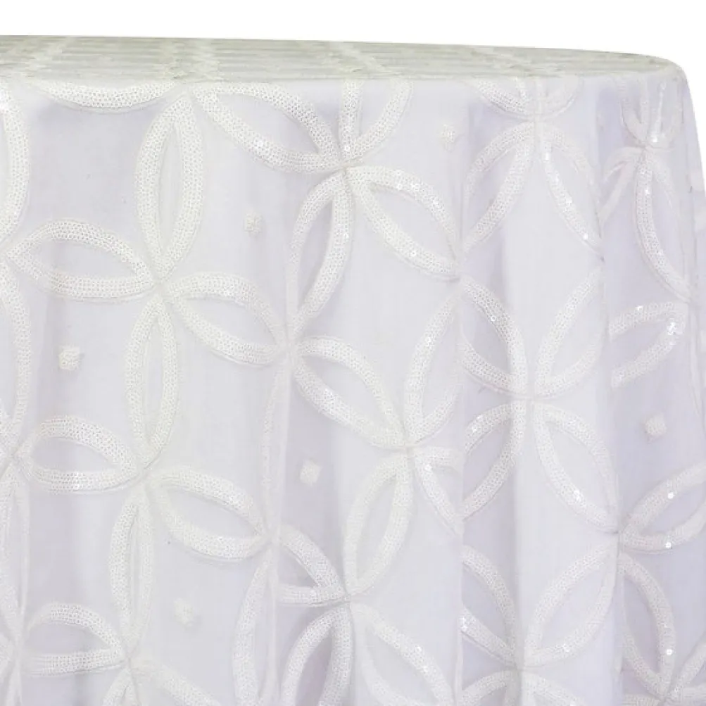 Delano Sequins Table Linen in White and White