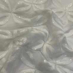 Delano Sequins Table Linen in White and White