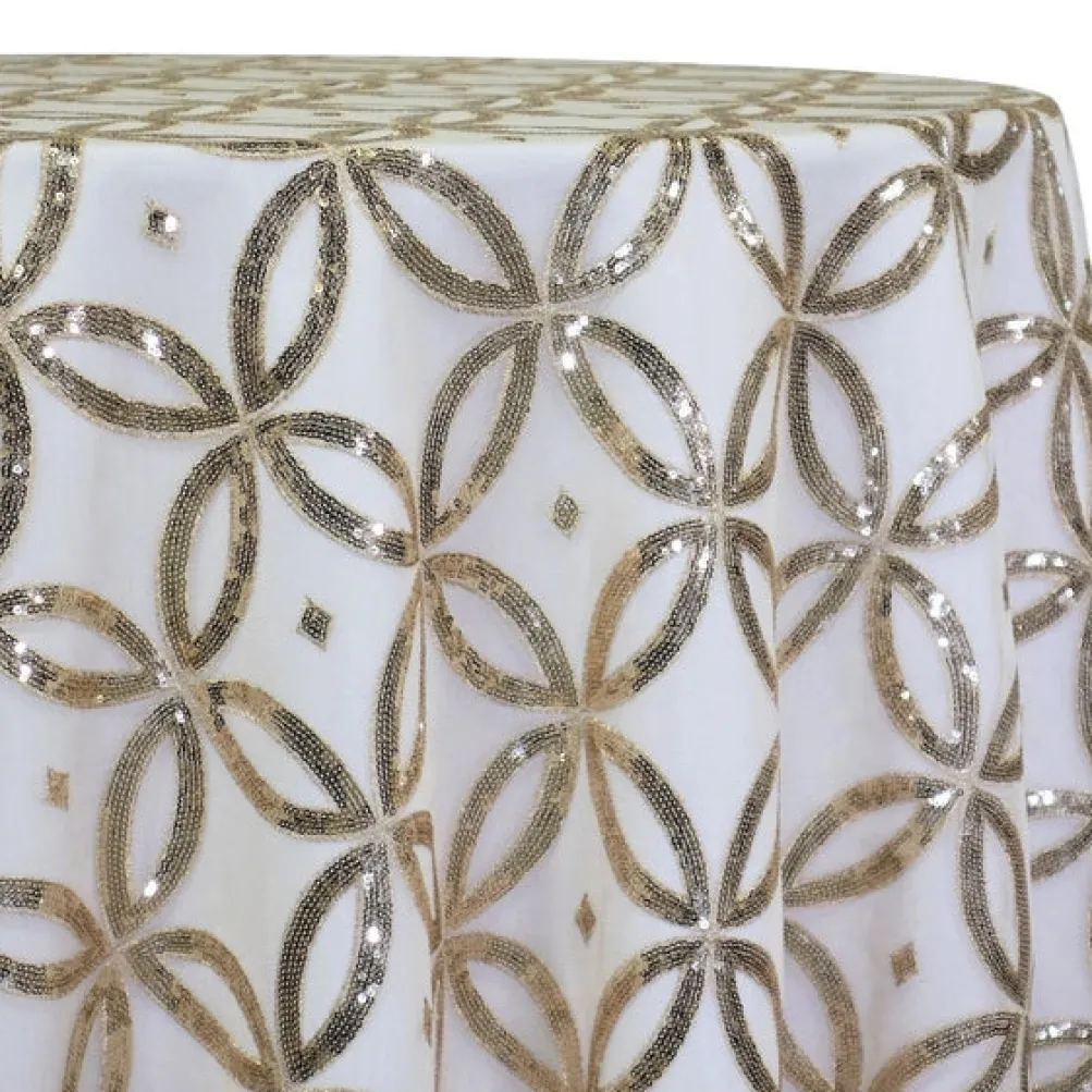 Delano Sequins Table Linen in Champagne