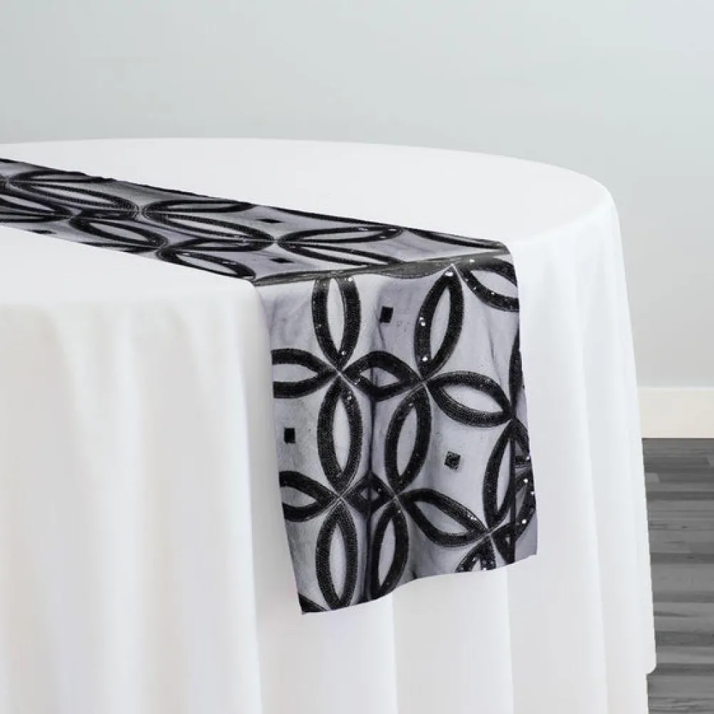 Delano Sequins Table Runner in Black