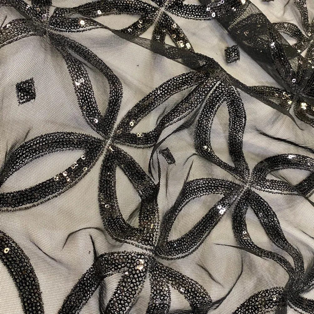 Delano Sequins Table Runner in Black