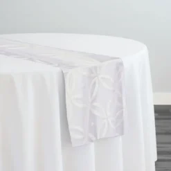Delano Sequins Table Runner in White