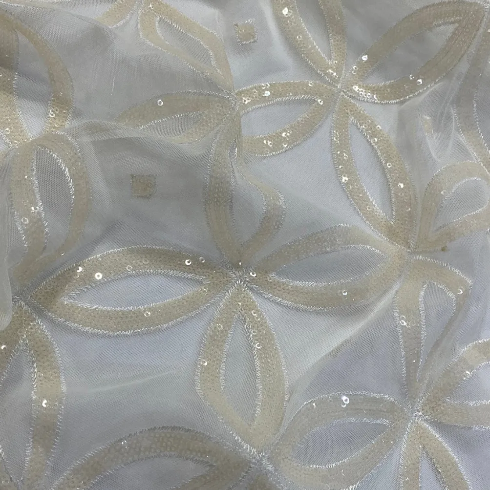 Delano Sequins Table Runner in Ivory