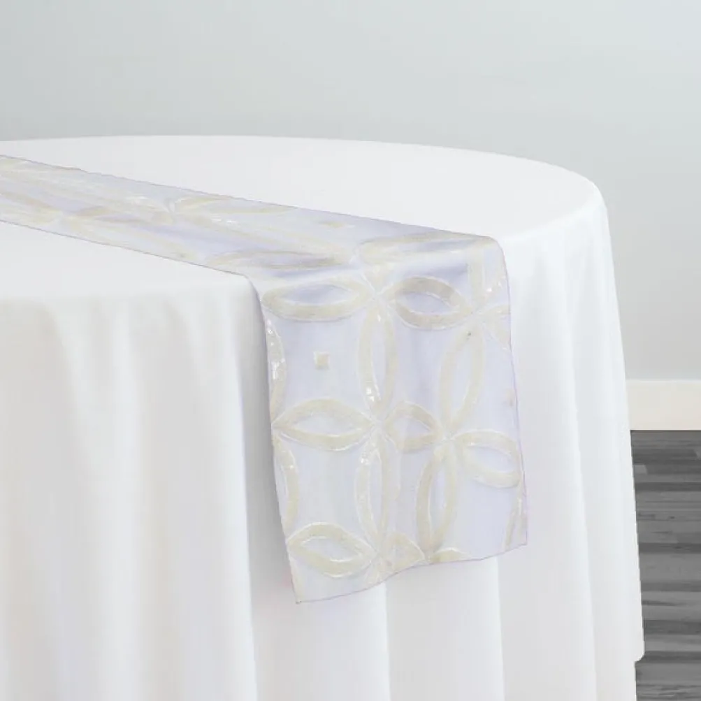 Delano Sequins Table Runner in Ivory
