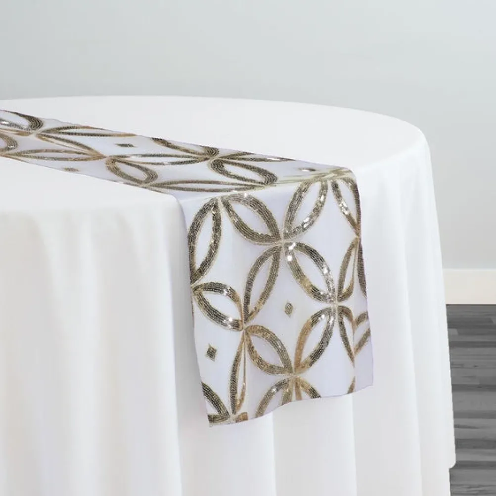 Delano Sequins Table Runner in Champagne