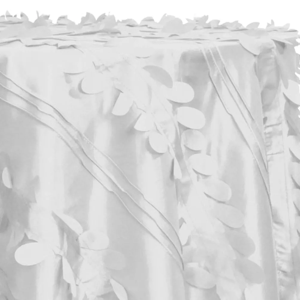 Diagonal Taffeta Table Linen in White