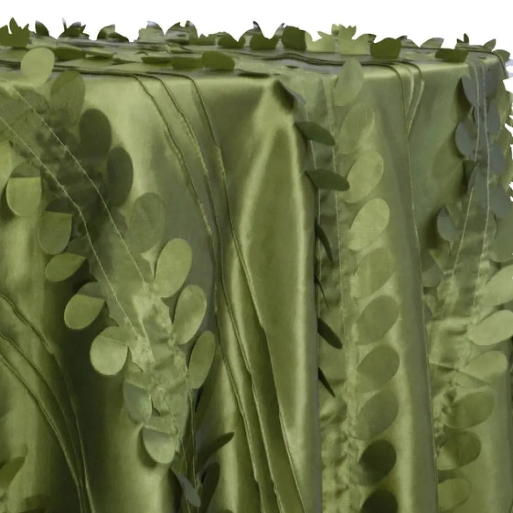 Diagonal Taffeta Table Linen in Olive