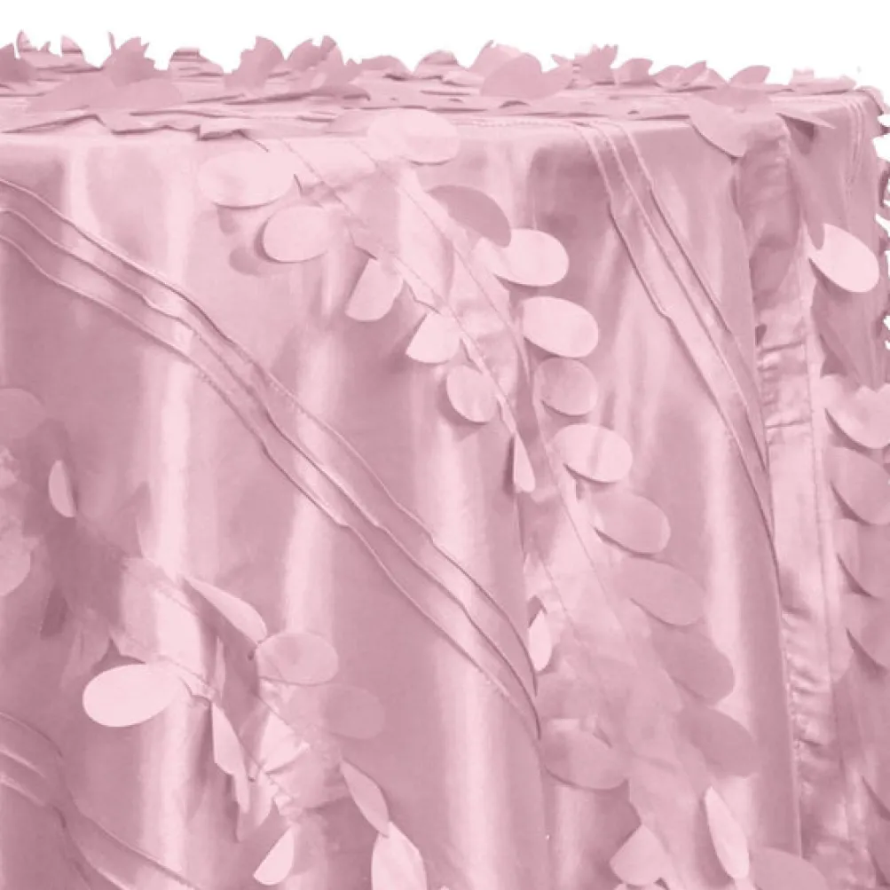 Diagonal Taffeta Table Linen in Pink Petal