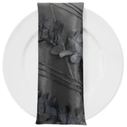 Diagonal Taffeta Table Napkin in Black