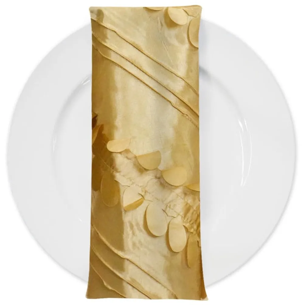 Diagonal Taffeta Table Napkin in Gold