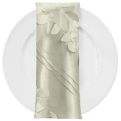 Diagonal Taffeta Table Napkin in Ivory