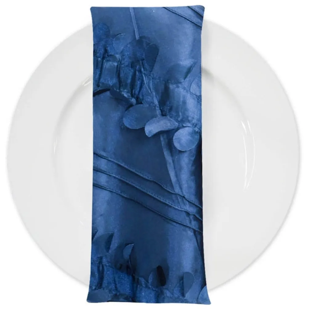 Diagonal Taffeta Table Napkin in Navy