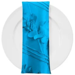 Diagonal Taffeta Table Napkin in Turquoise