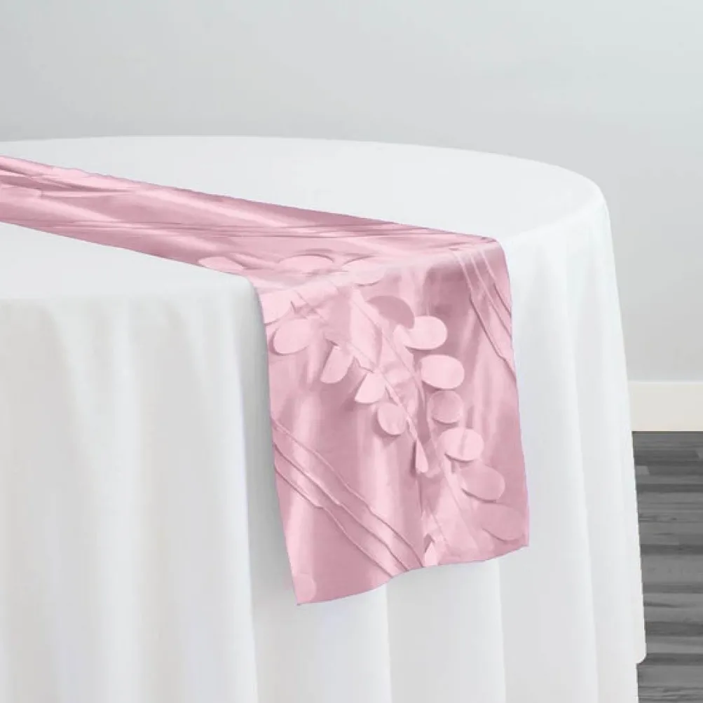 Diagonal Taffeta Table Runner in Pink Petal