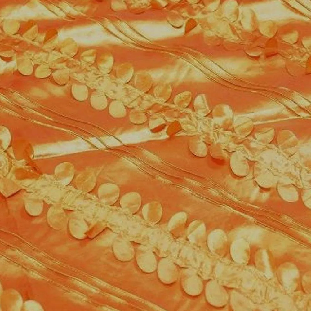 Diagonal Taffeta Table Runner in Orange