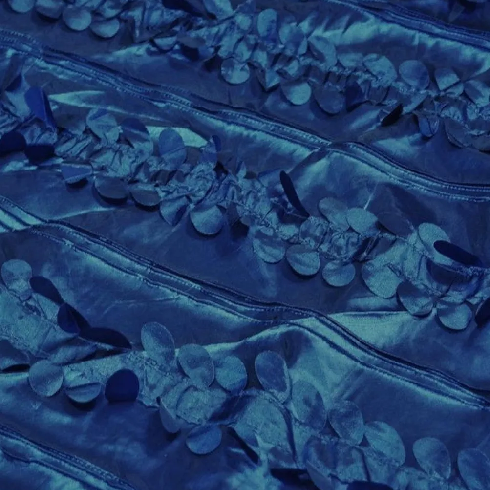 Diagonal Taffeta Table Runner in Navy