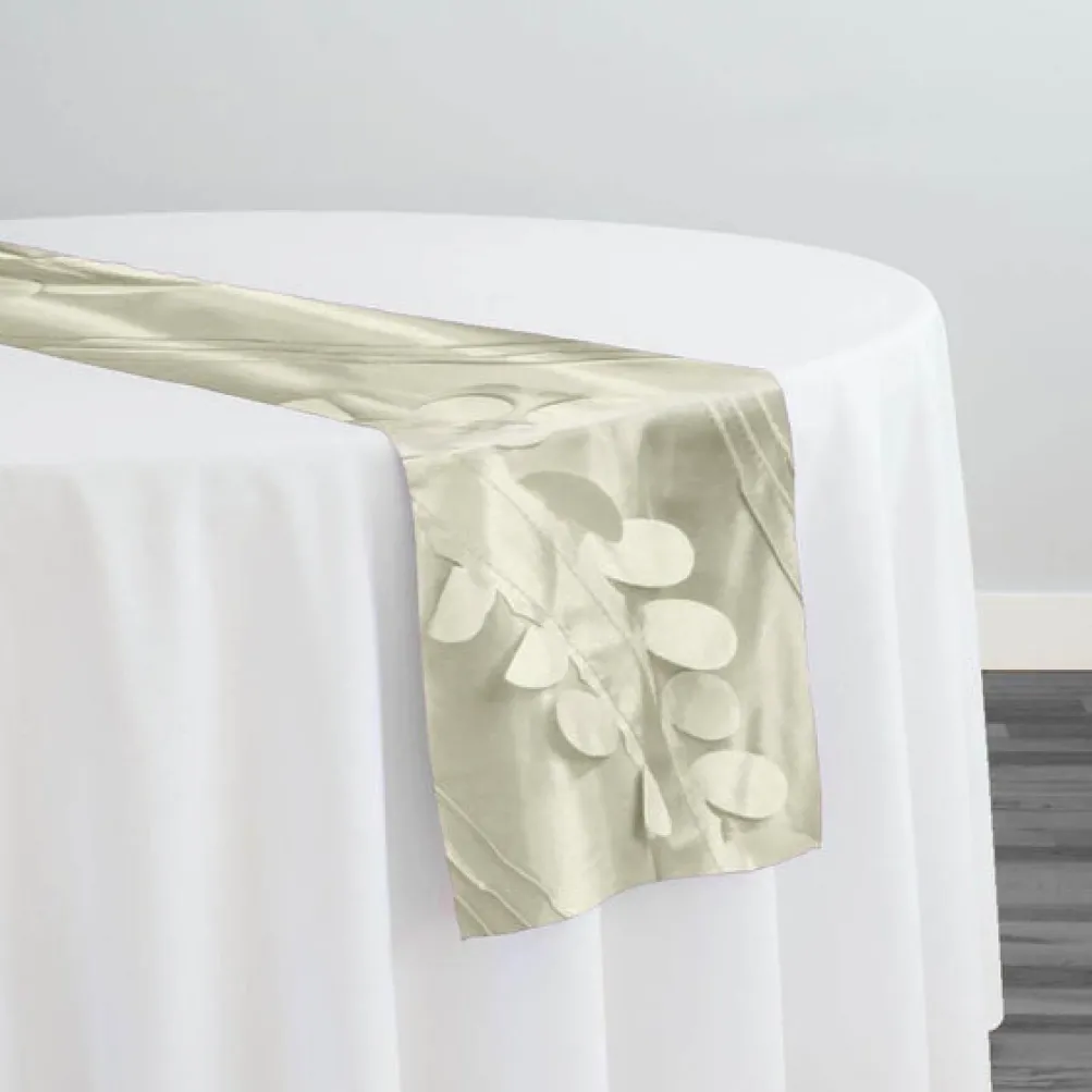 Diagonal Taffeta Table Runner in Ivory