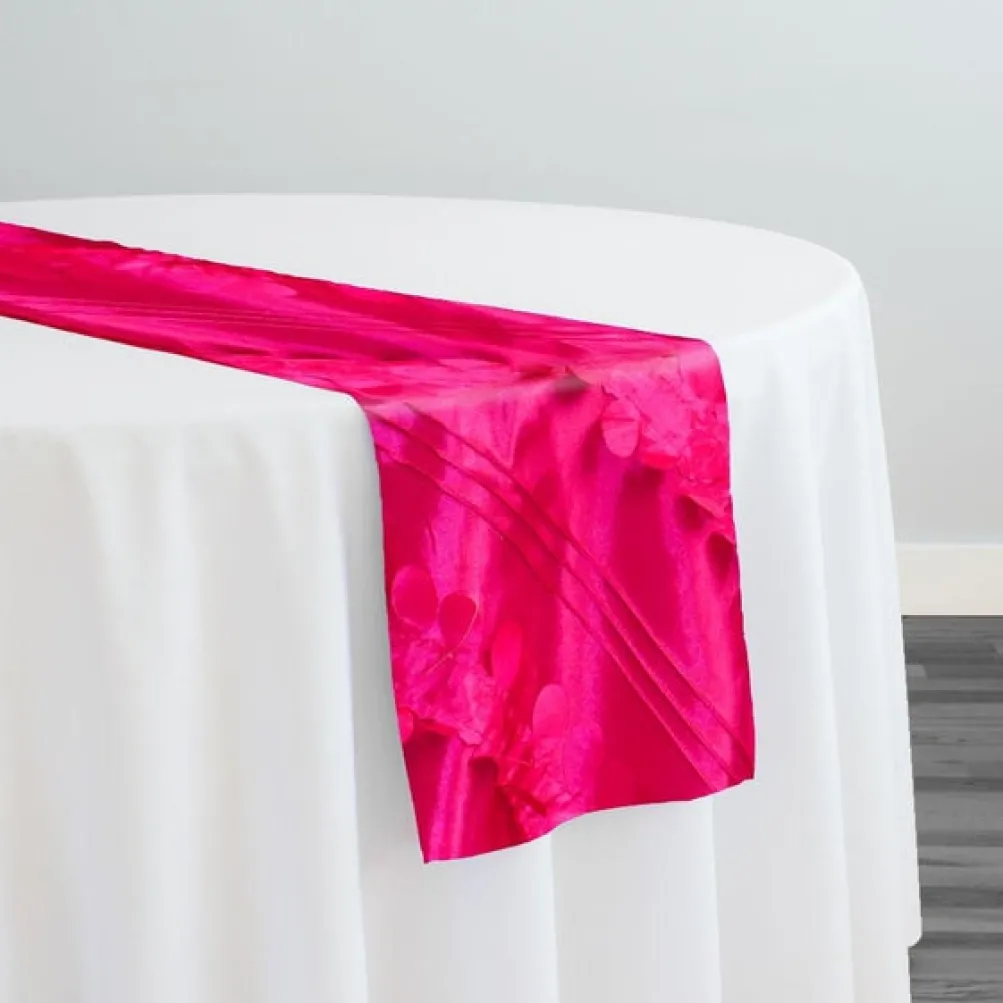 Diagonal Taffeta Table Runner in Fuchsia