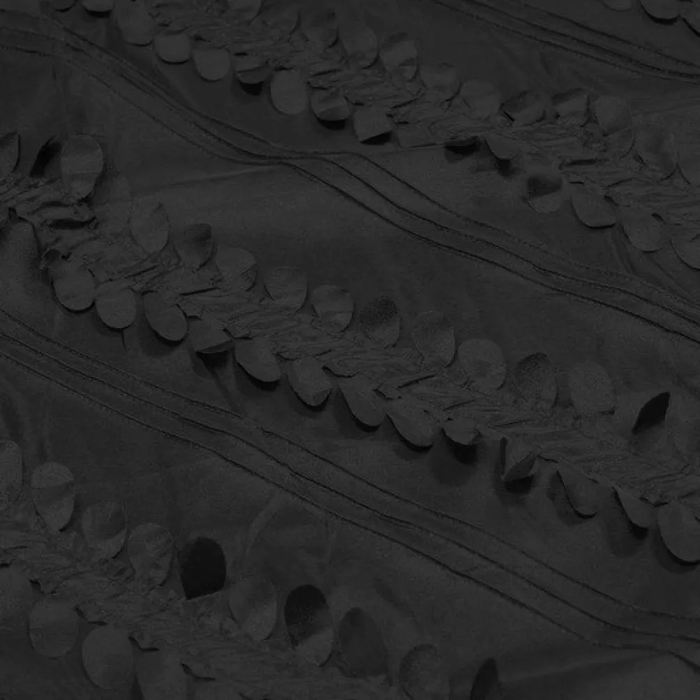 Diagonal Taffeta Table Runner in Black