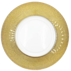 Dotted - Glass Charger Plate in Gold (Item # 0027)