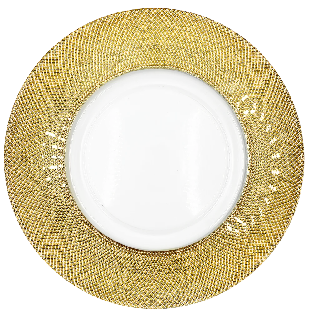 Dotted - Glass Charger Plate in Gold (Item # 0027)