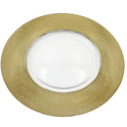 Dotted - Glass Charger Plate in Gold (Item # 0027)