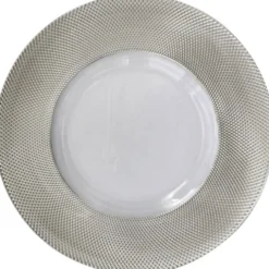 Dotted - Glass Charger Plate in Silver (Item # 0027)