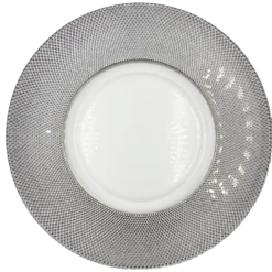 Dotted - Glass Charger Plate in Silver (Item # 0027)