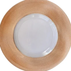 Dotted - Glass Charger Plate in Rose Gold (Item # 0027)