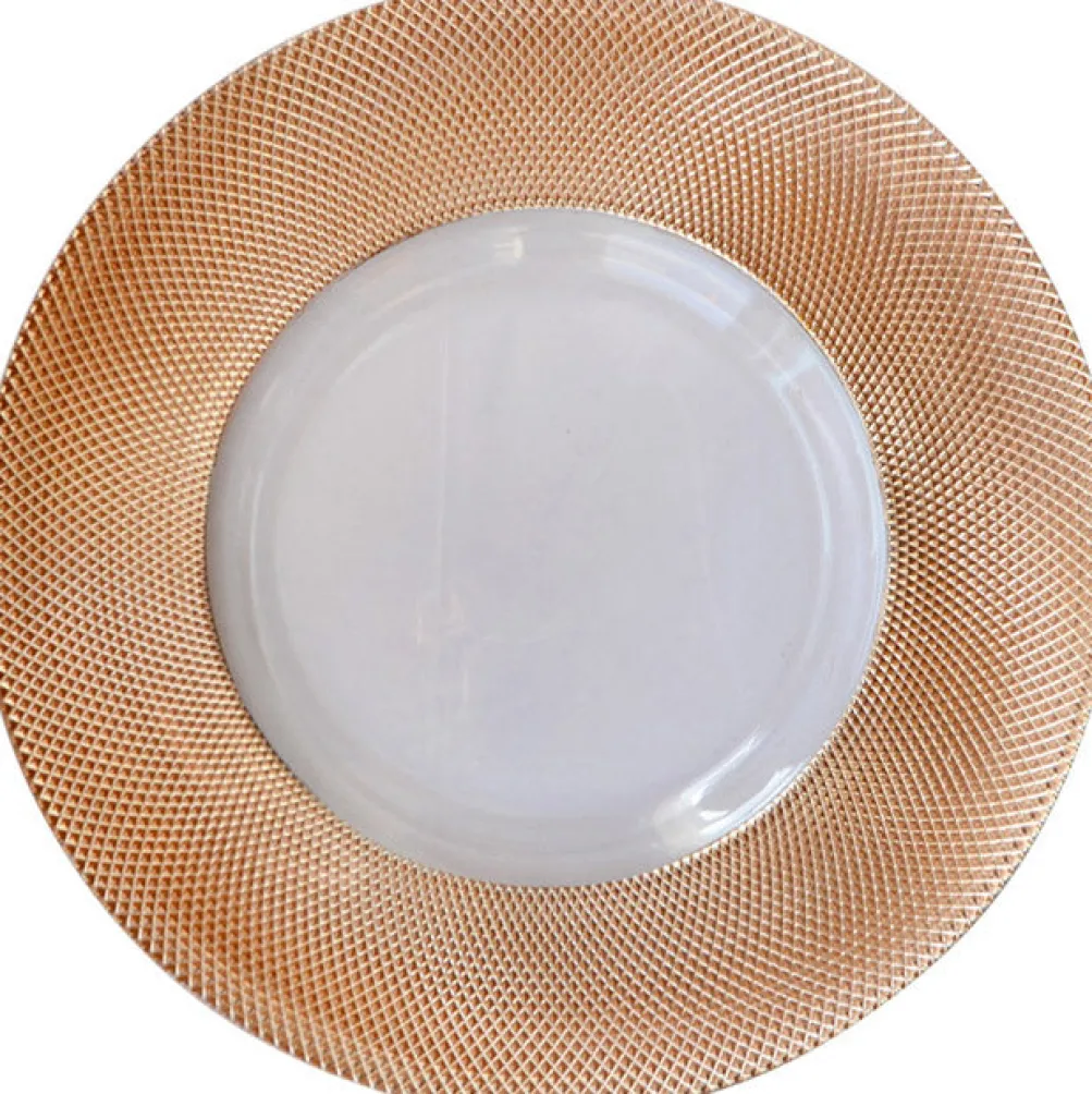 Dotted - Glass Charger Plate in Rose Gold (Item # 0027)
