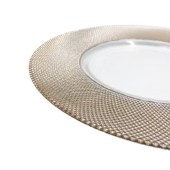Dotted - Glass Charger Plate in Rose Gold (Item # 0027)